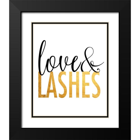 Love And Lashes Black Modern Wood Framed Art Print with Double Matting by Quach, Anna