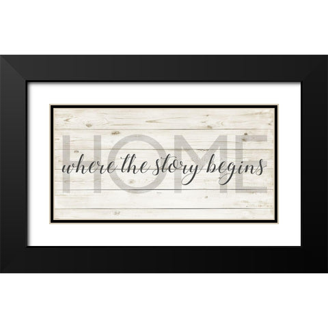 Where the Story Begins Black Modern Wood Framed Art Print with Double Matting by Quach, Anna