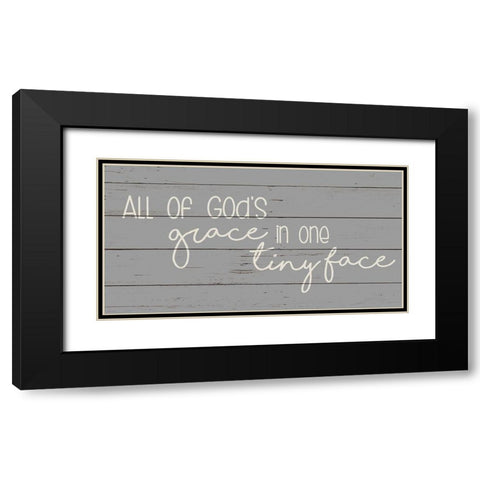 Tiny Face Black Modern Wood Framed Art Print with Double Matting by Quach, Anna