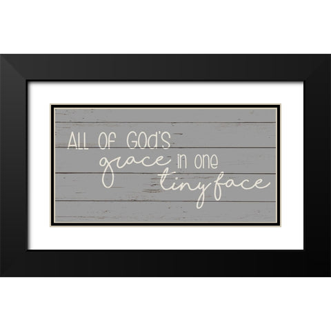 Tiny Face Black Modern Wood Framed Art Print with Double Matting by Quach, Anna