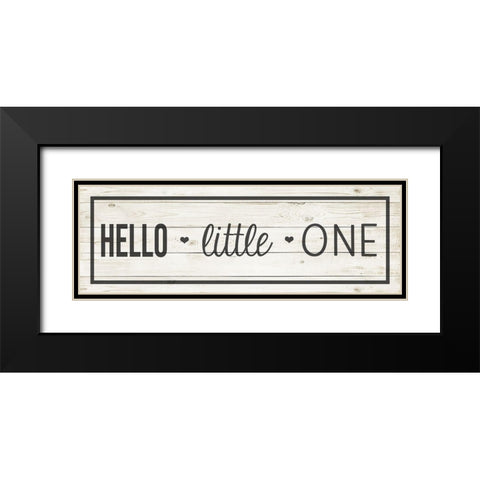Hello Little One Black Modern Wood Framed Art Print with Double Matting by Quach, Anna