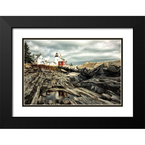 Harbor Lighthouse I Black Modern Wood Framed Art Print with Double Matting by Amos, Andy