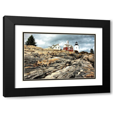 Harbor Lighthouse II Black Modern Wood Framed Art Print with Double Matting by Amos, Andy