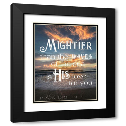 Mightier than the Waves Black Modern Wood Framed Art Print with Double Matting by Amos, Andy
