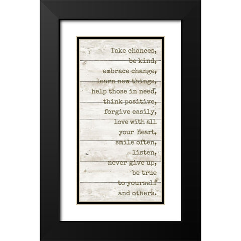 Take Chances Black Modern Wood Framed Art Print with Double Matting by Quach, Anna