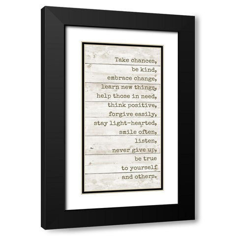 Take Chances Black Modern Wood Framed Art Print with Double Matting by Quach, Anna
