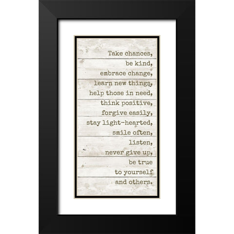 Take Chances Black Modern Wood Framed Art Print with Double Matting by Quach, Anna