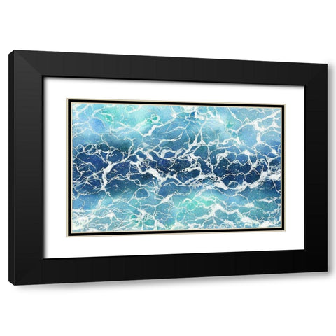 Pool Ripples Black Modern Wood Framed Art Print with Double Matting by Amaya