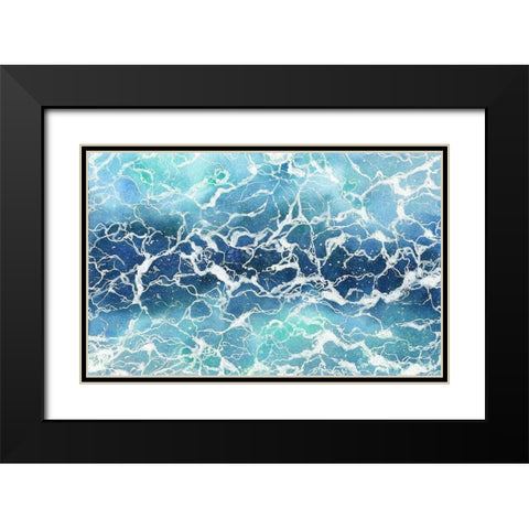 Pool Ripples Black Modern Wood Framed Art Print with Double Matting by Amaya