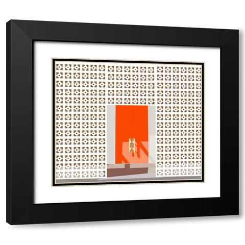 Mid Century Modern Front Door Black Modern Wood Framed Art Print with Double Matting by Bucheli, Jen