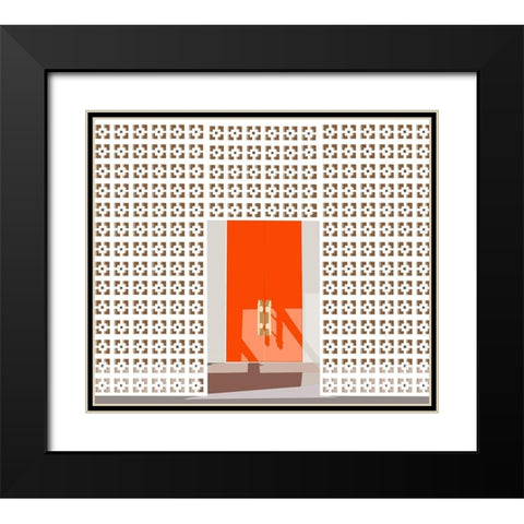 Mid Century Modern Front Door Black Modern Wood Framed Art Print with Double Matting by Bucheli, Jen