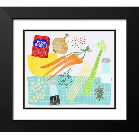 Chickpea Noodle Soup Black Modern Wood Framed Art Print with Double Matting by Bucheli, Jen