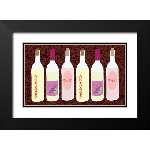 Moscato Bottles In A Row Black Modern Wood Framed Art Print with Double Matting by Bucheli, Jen
