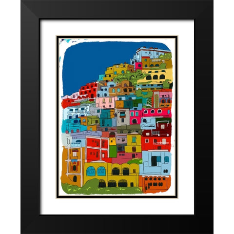 City On A Mountain Black Modern Wood Framed Art Print with Double Matting by Bucheli, Jen
