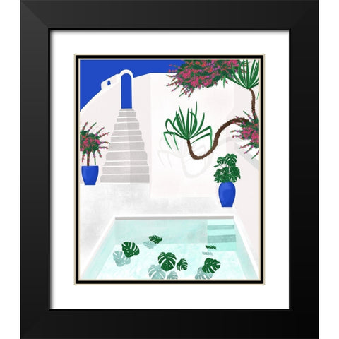 Living In Greece Black Modern Wood Framed Art Print with Double Matting by Bucheli, Jen