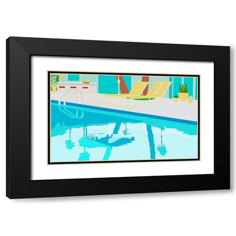 Poolside Black Modern Wood Framed Art Print with Double Matting by Bucheli, Jen