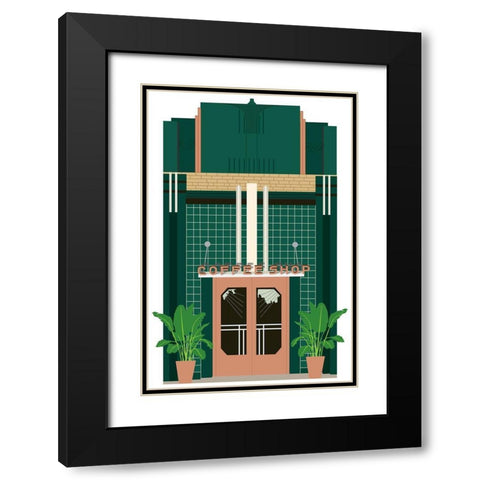 Coffee Shop Black Modern Wood Framed Art Print with Double Matting by Bucheli, Jen