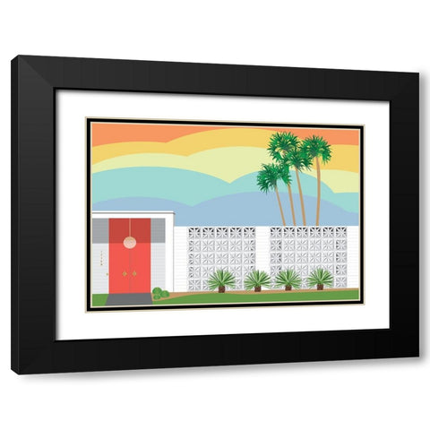Palm Springs Sunset Black Modern Wood Framed Art Print with Double Matting by Bucheli, Jen