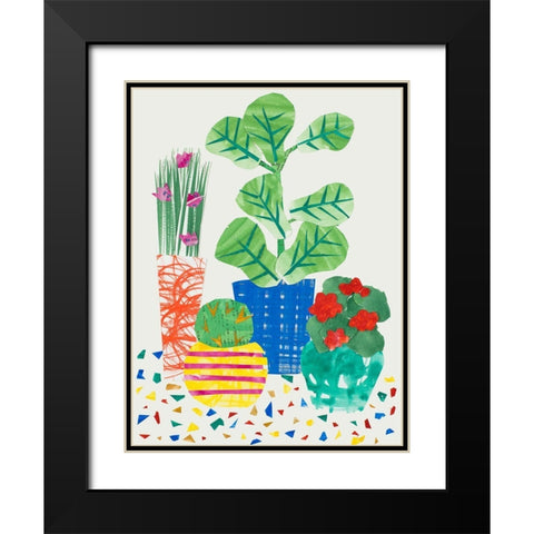 Patio Plants Black Modern Wood Framed Art Print with Double Matting by Bucheli, Jen