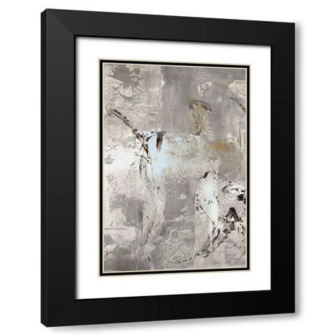 Silver Textured Space I Black Modern Wood Framed Art Print with Double Matting by Loreth, Lanie