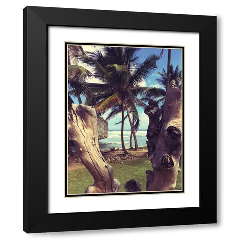 Oceanside Palms Black Modern Wood Framed Art Print with Double Matting by Coppel, Anna