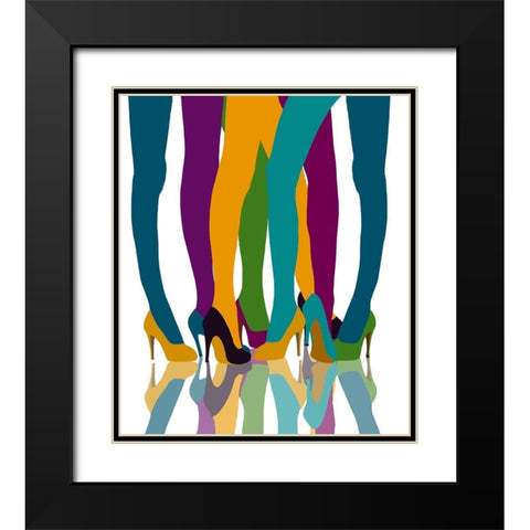 Colorful Legs Black Modern Wood Framed Art Print with Double Matting by Bucheli, Jen