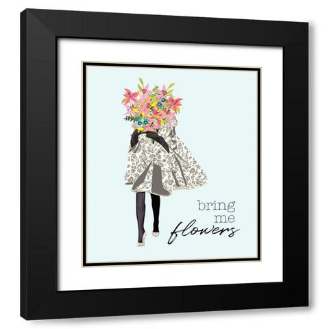 Bring Me Flowers Black Modern Wood Framed Art Print with Double Matting by Bucheli, Jen