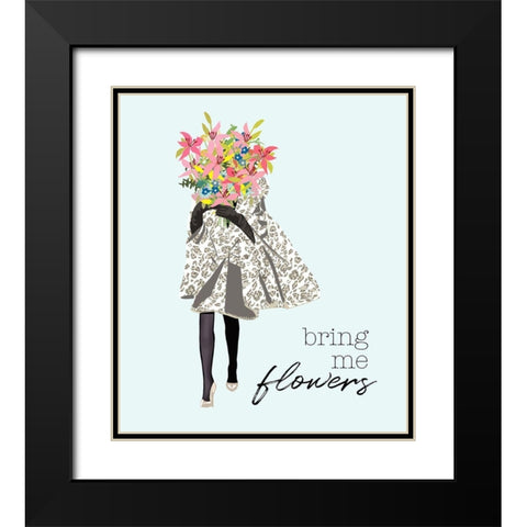 Bring Me Flowers Black Modern Wood Framed Art Print with Double Matting by Bucheli, Jen