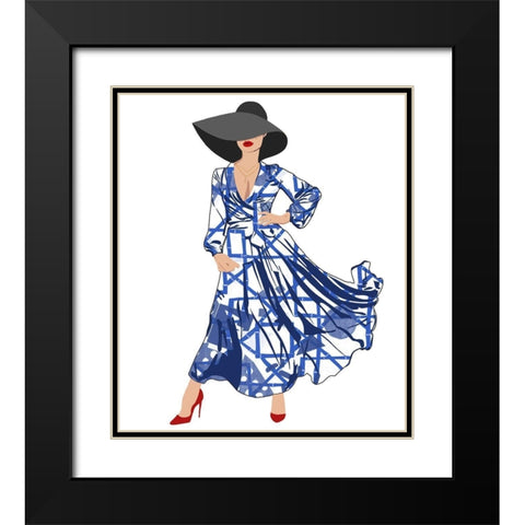 Standing Out In Blue Black Modern Wood Framed Art Print with Double Matting by Bucheli, Jen
