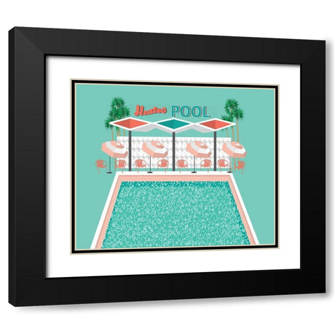 Vintage Pool Black Modern Wood Framed Art Print with Double Matting by Bucheli, Jen