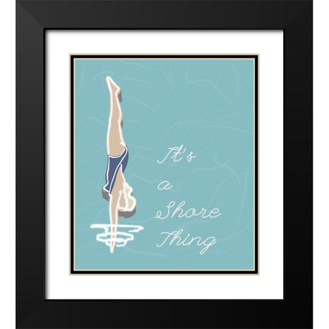 Its A Shore Thing Black Modern Wood Framed Art Print with Double Matting by Bucheli, Jen