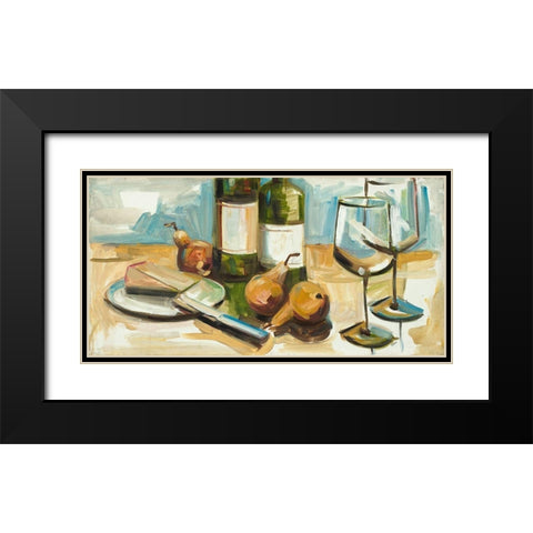 Pears Well with Wine Black Modern Wood Framed Art Print with Double Matting by French-Roussia, Heather A.
