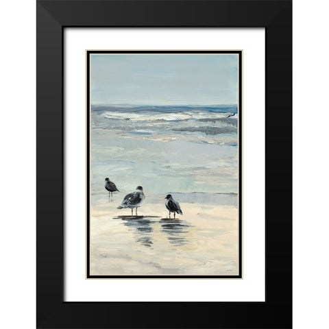 Morning Beach Stroll II Black Modern Wood Framed Art Print with Double Matting by Loreth, Lanie