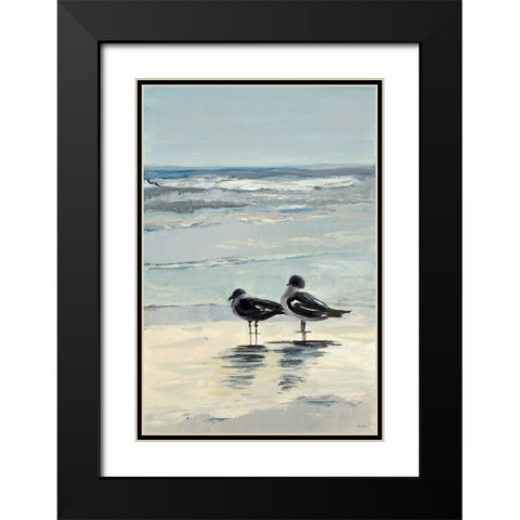 Morning Beach Stroll I Black Modern Wood Framed Art Print with Double Matting by Loreth, Lanie