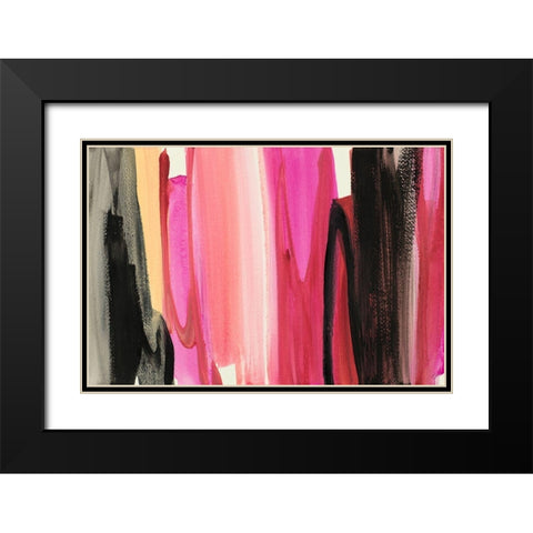 Linear Rainbow I Black Modern Wood Framed Art Print with Double Matting by Loreth, Lanie