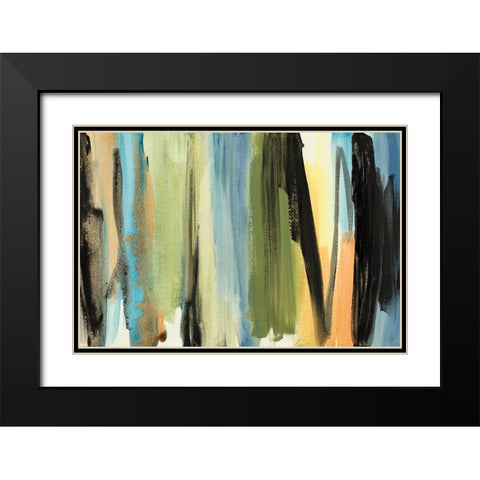 Linear Rainbow II Black Modern Wood Framed Art Print with Double Matting by Loreth, Lanie