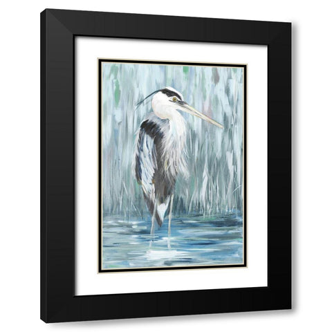 Standing Still Heron I  Black Modern Wood Framed Art Print with Double Matting by DeRice, Julie