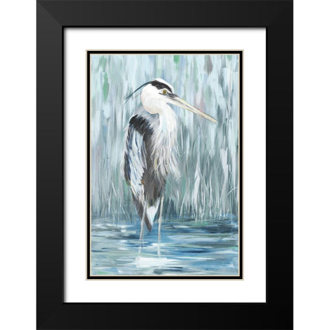 Standing Still Heron I  Black Modern Wood Framed Art Print with Double Matting by DeRice, Julie