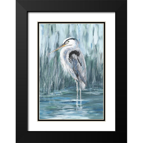 Standing Still Heron II  Black Modern Wood Framed Art Print with Double Matting by DeRice, Julie