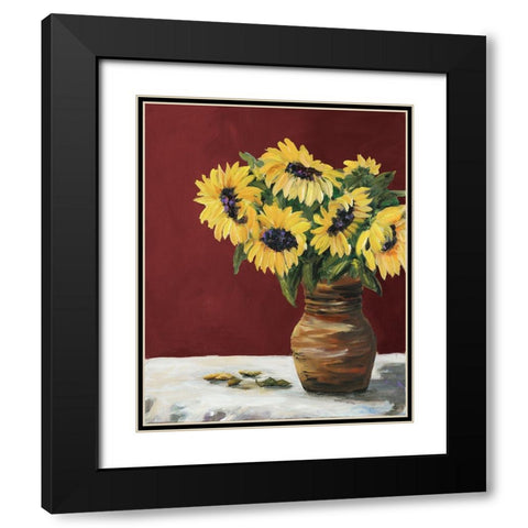 Sunflowers Black Modern Wood Framed Art Print with Double Matting by DeRice, Julie