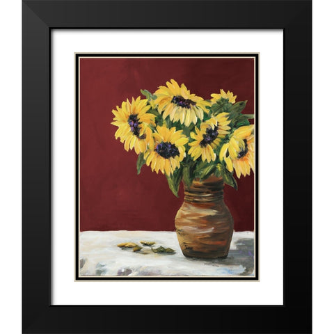 Sunflowers Black Modern Wood Framed Art Print with Double Matting by DeRice, Julie