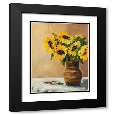 Sunflowers Black Modern Wood Framed Art Print with Double Matting by DeRice, Julie