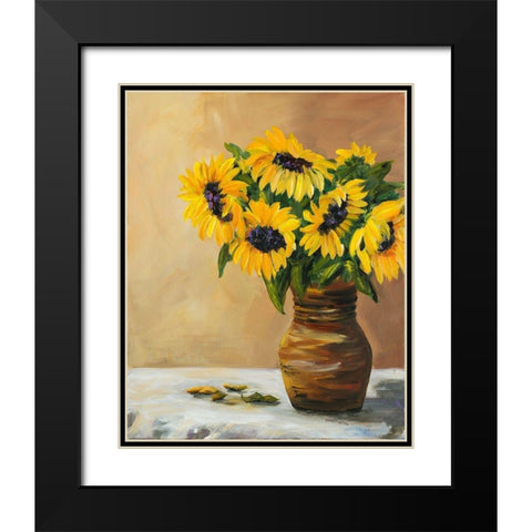 Sunflowers Black Modern Wood Framed Art Print with Double Matting by DeRice, Julie