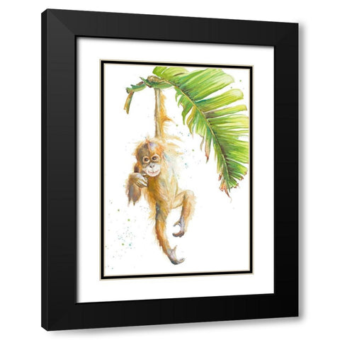 Monkeys in the Jungle I Black Modern Wood Framed Art Print with Double Matting by Pinto, Patricia