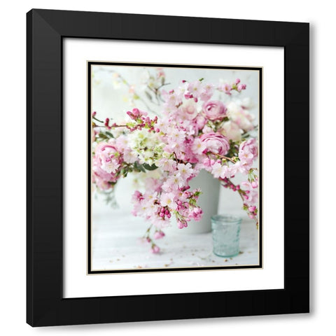 Soft Petals in Vase Black Modern Wood Framed Art Print with Double Matting by Gardner, Sarah