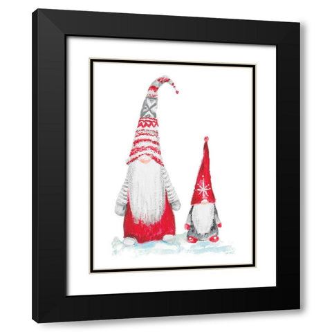 Gnome Duo Black Modern Wood Framed Art Print with Double Matting by Gaynor, Janice