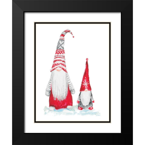 Gnome Duo Black Modern Wood Framed Art Print with Double Matting by Gaynor, Janice