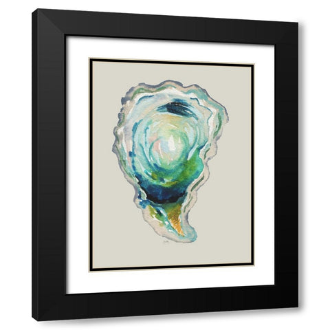 Oyster II Black Modern Wood Framed Art Print with Double Matting by Medley, Elizabeth