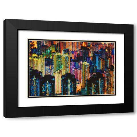 Night Life Black Modern Wood Framed Art Print with Double Matting by Meneely, Dan