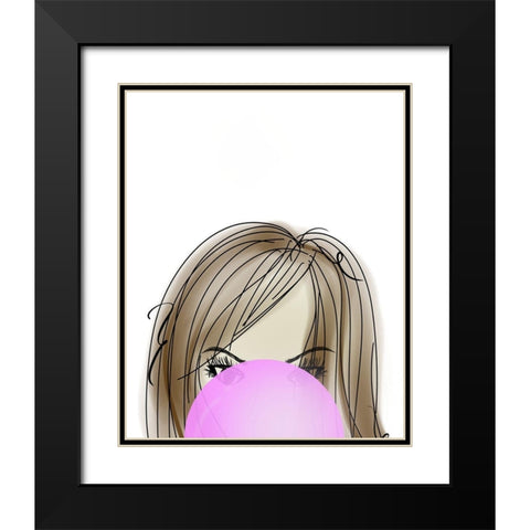 Visions of Hair Style III Black Modern Wood Framed Art Print with Double Matting by Quach, Anna